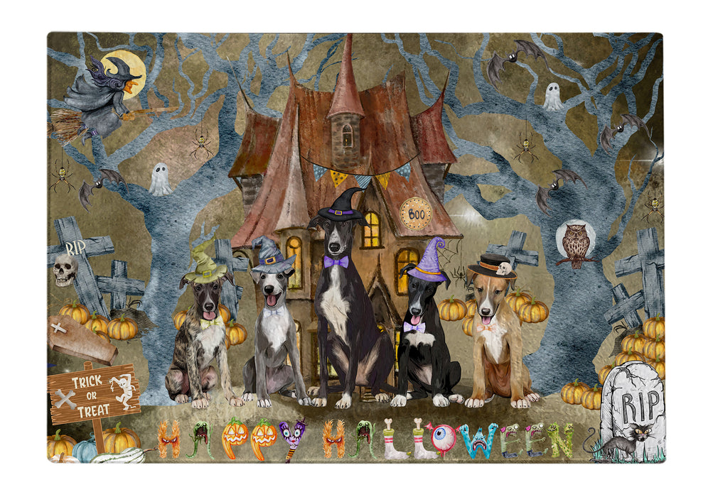 Greyhound Cutting Board: Explore a Variety of Designs, Personalized, Custom, Kitchen Tempered Glass Scratch and Stain Resistant, Halloween Gift for Pet and Dog Lovers