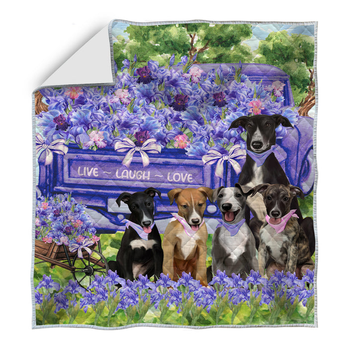 Greyhound Bedding Quilt, Bedspread Coverlet Quilted, Explore a Variety of Designs, Custom, Personalized, Pet Gift for Dog Lovers