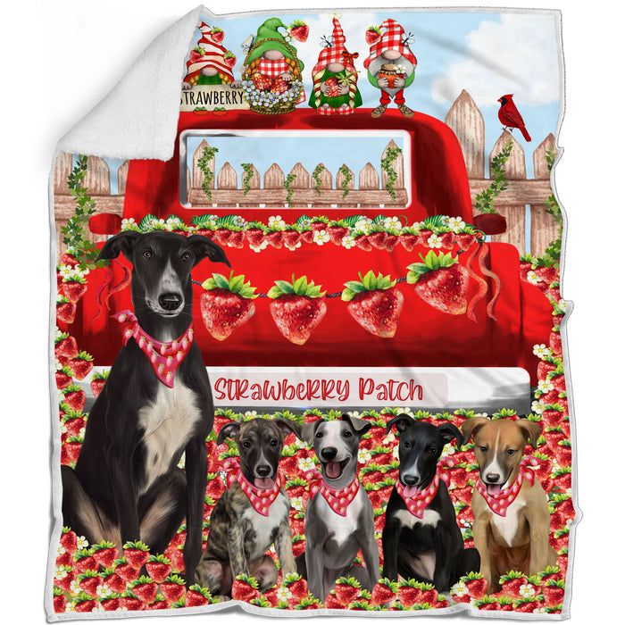 Greyhound Blanket: Explore a Variety of Custom Designs, Bed Cozy Woven, Fleece and Sherpa, Personalized Dog Gift for Pet Lovers