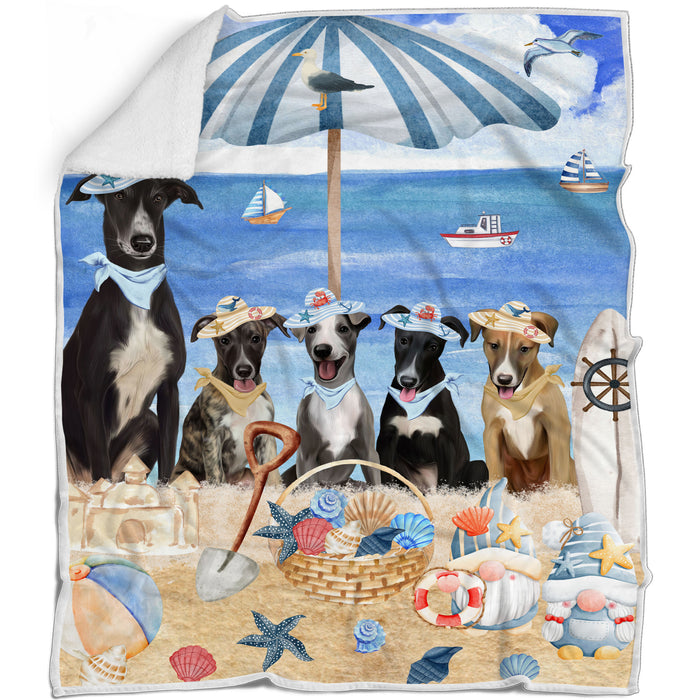 Greyhound Bed Blanket, Explore a Variety of Designs, Custom, Soft and Cozy, Personalized, Throw Woven, Fleece and Sherpa, Gift for Pet and Dog Lovers