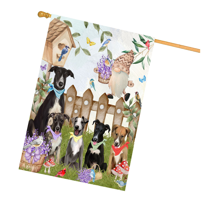 Greyhound Dogs House Flag: Explore a Variety of Designs, Custom, Personalized, Weather Resistant, Double-Sided, Home Outside Yard Decor for Dog and Pet Lovers