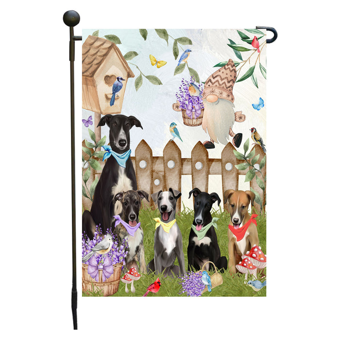 Greyhound Dogs Garden Flag: Explore a Variety of Designs, Custom, Personalized, Weather Resistant, Double-Sided, Outdoor Garden Yard Decor for Dog and Pet Lovers