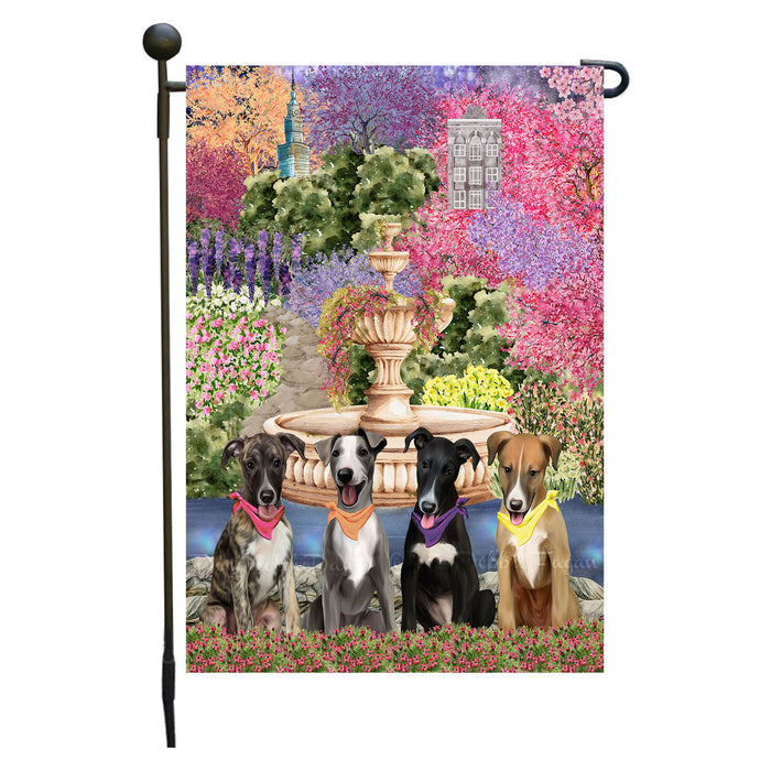 Greyhound Dogs Garden Flag: Explore a Variety of Designs, Weather Resistant, Double-Sided, Custom, Personalized, Outside Garden Yard Decor, Flags for Dog and Pet Lovers
