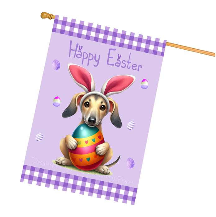 Greyhound Dog Easter Day House Flags with Multi Design - Double Sided Easter Festival Gift for Home Decoration  - Holiday Dogs Flag Decor 28" x 40"