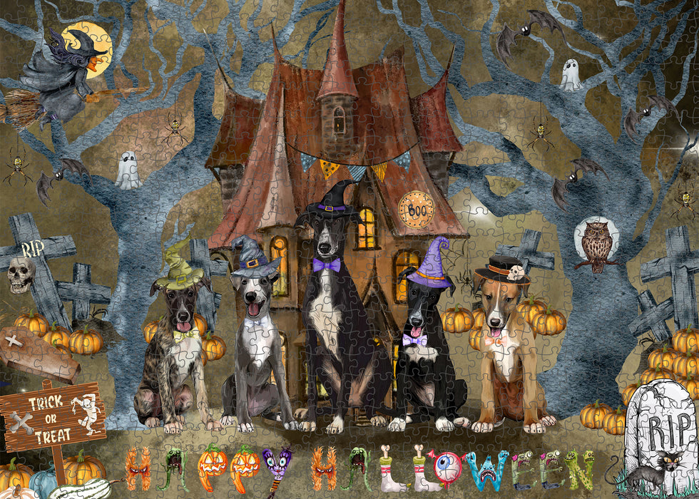 Greyhound Jigsaw Puzzle: Explore a Variety of Designs, Interlocking Halloween Puzzles for Adult, Custom, Personalized, Pet Gift for Dog Lovers