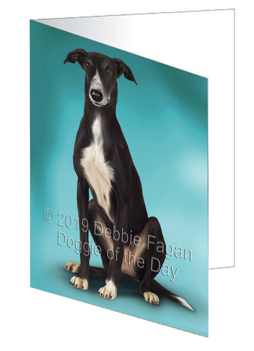 Greyhound Dog Handmade Artwork Assorted Pets Greeting Cards and Note Cards with Envelopes for All Occasions and Holiday Seasons GCD77633