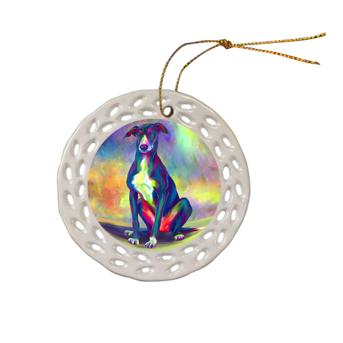 Paradise Wave Greyhound Dog Doily Ornament DPOR58393