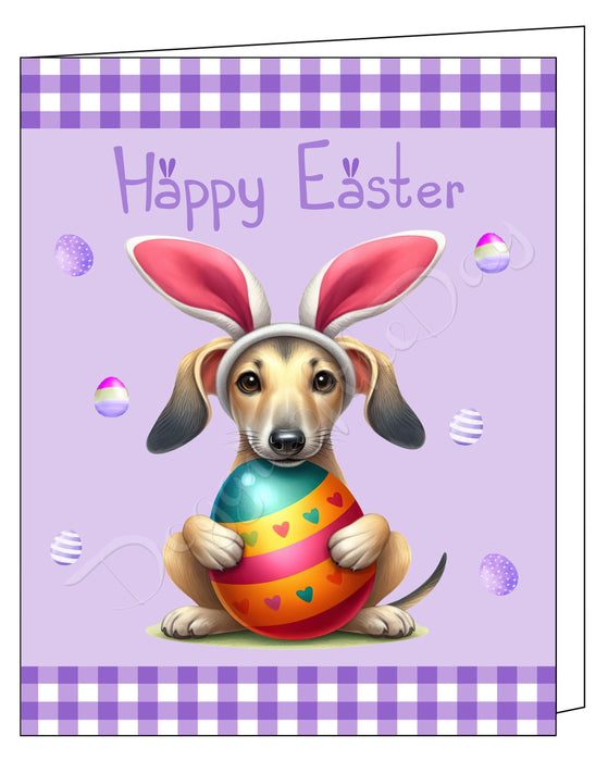 Greyhound Dog Easter Day Greeting Cards and Note Cards with Envelope - Easter Invitation Card with Multi Design Pack