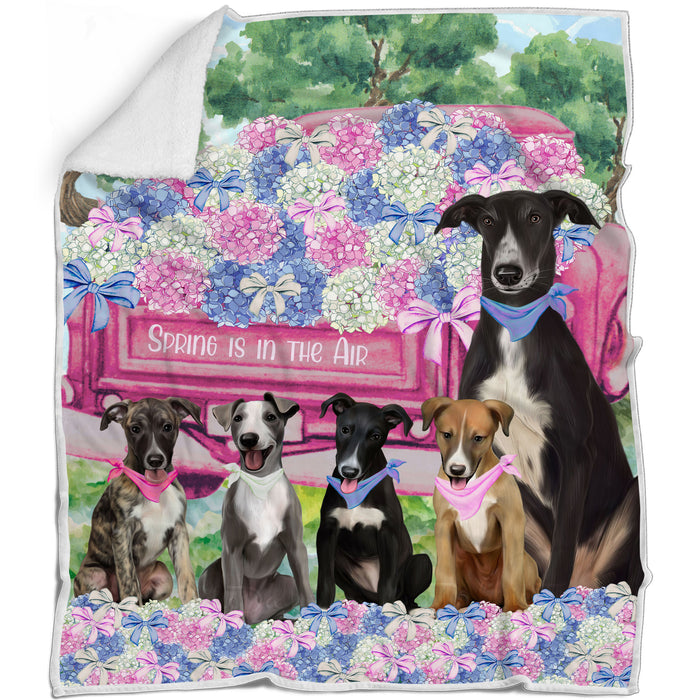 Greyhound Blanket: Explore a Variety of Personalized Designs, Bed Cozy Sherpa, Fleece and Woven, Custom Dog Gift for Pet Lovers
