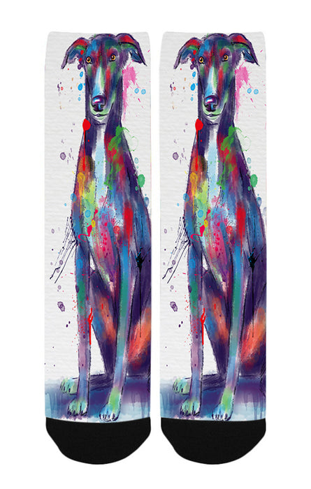 Watercolor Greyhound Dog Women's Casual Socks