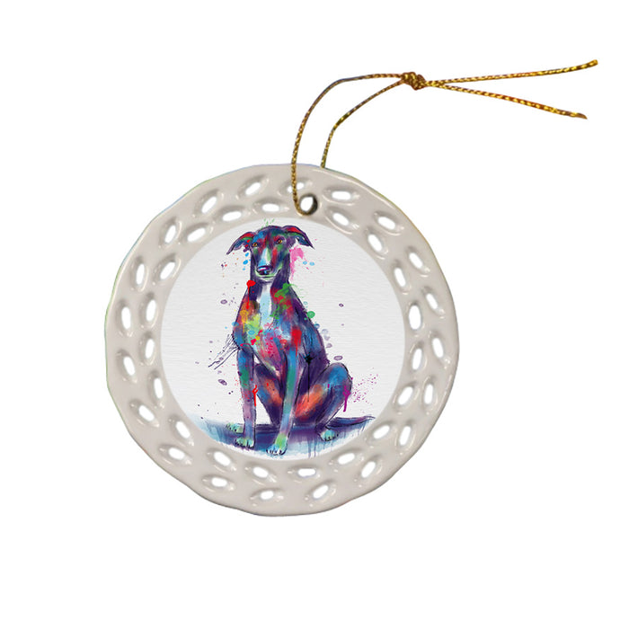 Watercolor Greyhound Dog Doily Ornament DPOR58435