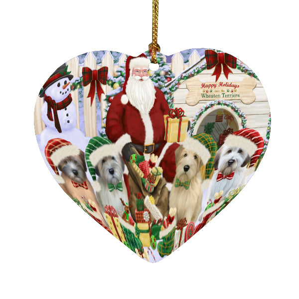 Christmas Dog House Wheaten Terriers Dog Heart Christmas Ornament HPOR52612