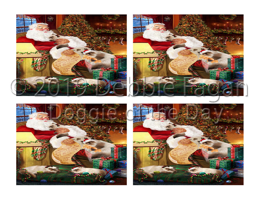 Santa Sleeping with Himalayan Cats Placemat