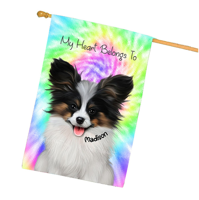 Custom Add Your Photo Here PET Dog Cat Photos on Tie Dye House Flag