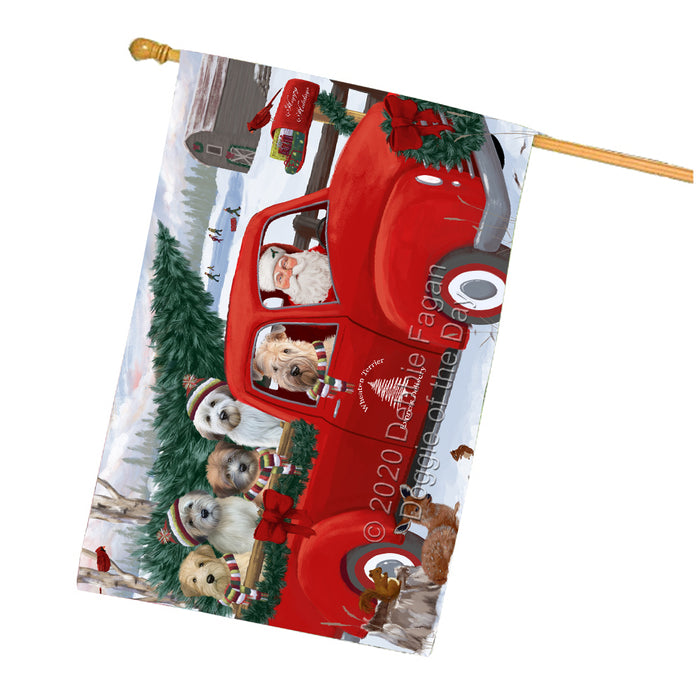 Christmas Santa Express Delivery Wheaten Terriers Dog Family House Flag FLG55280