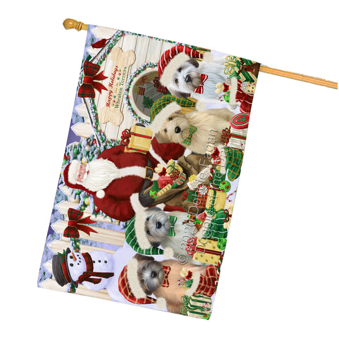 Christmas Dog House Wheaten Terriers Dog House Flag FLG52693