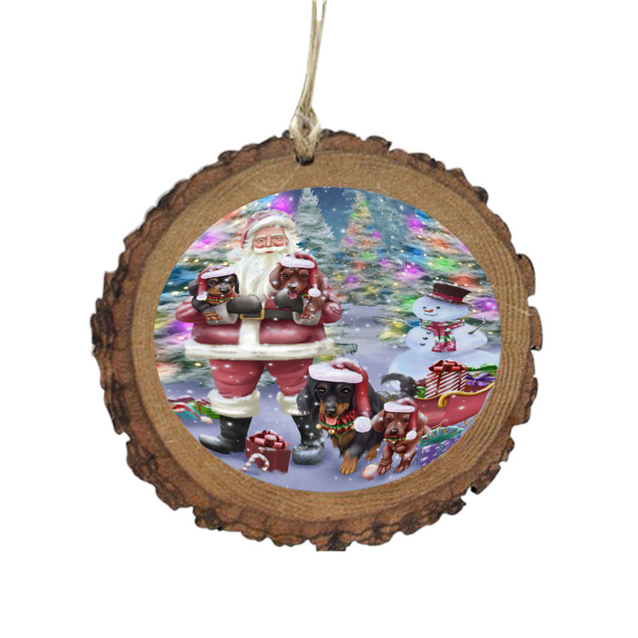Trotting in the Snow Dachshund Dog Wooden Christmas Ornament WOR49435