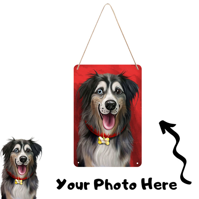 Add Your PERSONALIZED PET Painting Portrait Photo on Metal Tin sign 12"x16"