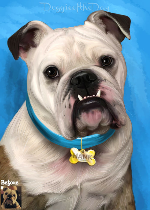 Digital Painting PERSONALIZED Caricature PET PORTRAIT! Custom Pet Dog or Cat Art