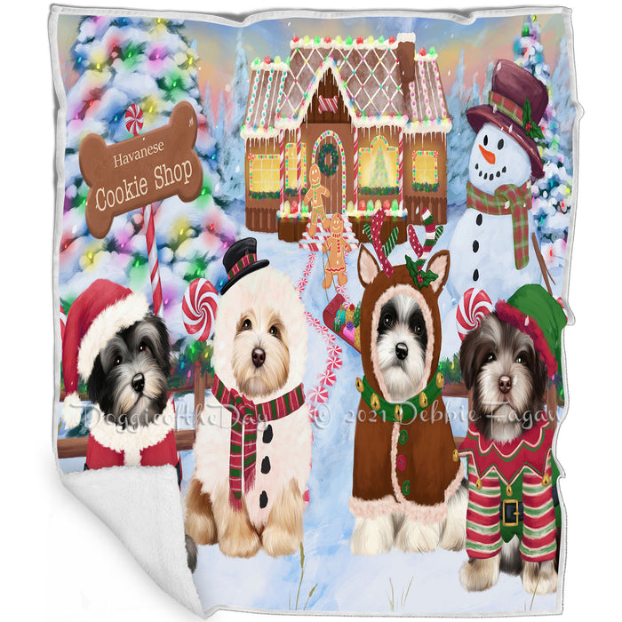 Holiday Gingerbread Cookie Shop Havaneses Dog Blanket BLNKT127074