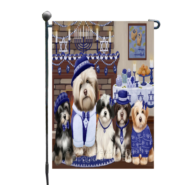 Happy Hanukkah Family Havanese Dogs Garden Flag GFLG65990