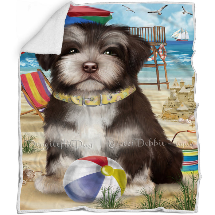 Pet Friendly Beach Havanese Dog Blanket BLNKT52977