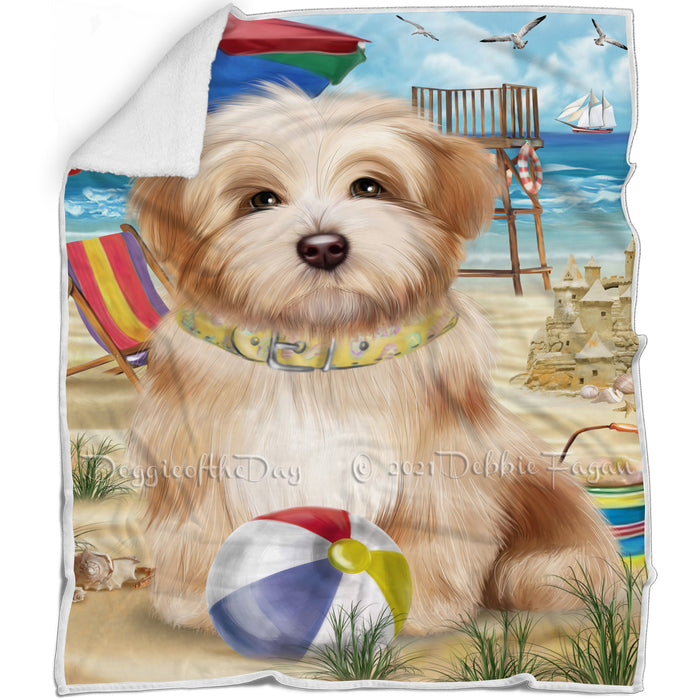 Pet Friendly Beach Havanese Dog Blanket BLNKT52986