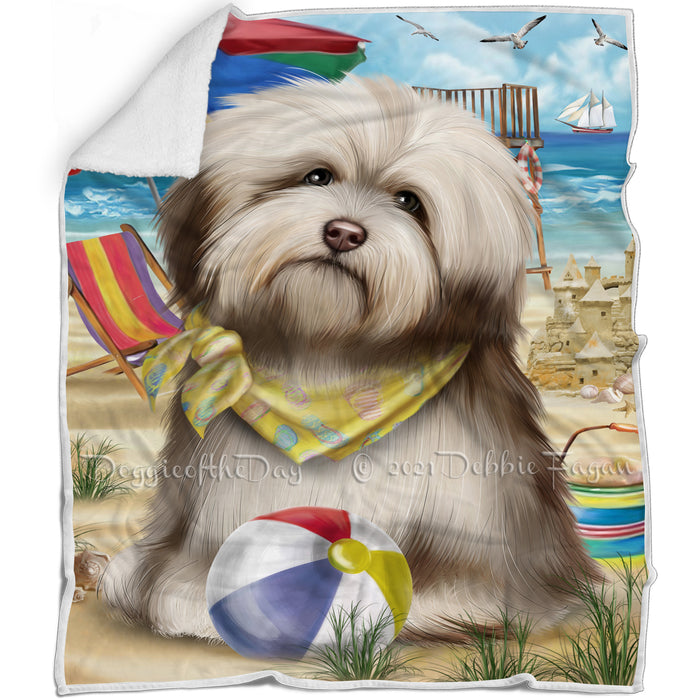 Pet Friendly Beach Havanese Dog Blanket BLNKT53004