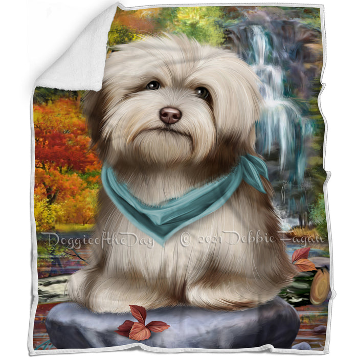 Scenic Waterfall Havanese Dog Blanket BLNKT60609