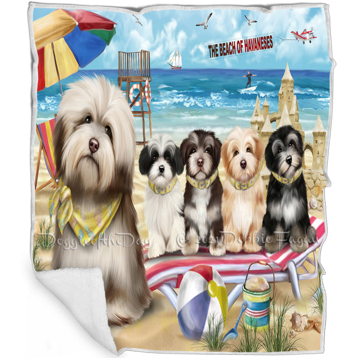 Pet Friendly Beach Havaneses Dog Blanket BLNKT52959