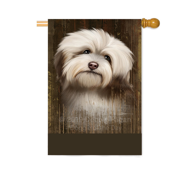 Personalized Rustic Havanese Dog Custom House Flag FLG64615