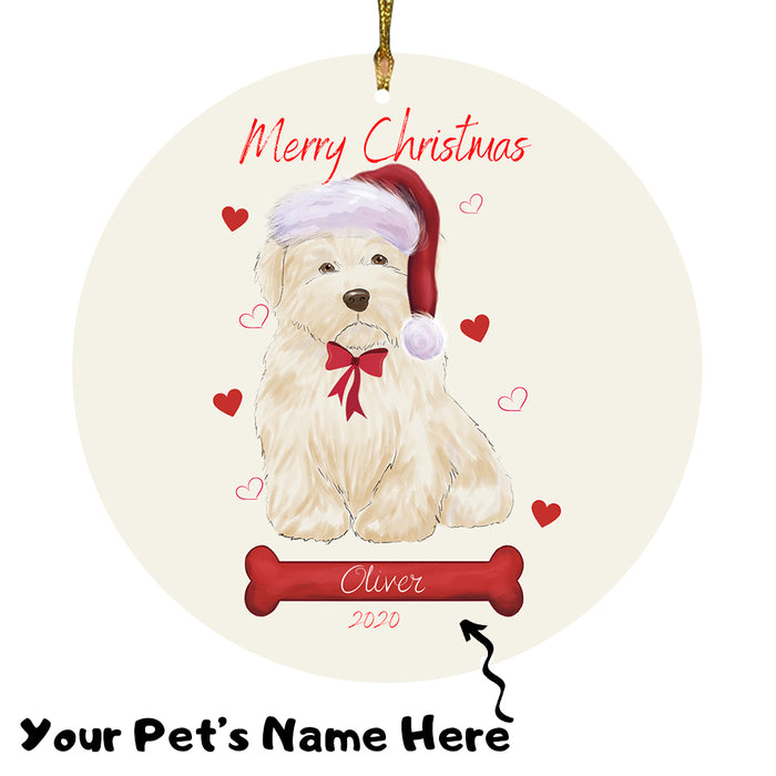 Personalized Merry Christmas  Havanese Dog Christmas Tree Round Flat Ornament RBPOR58965