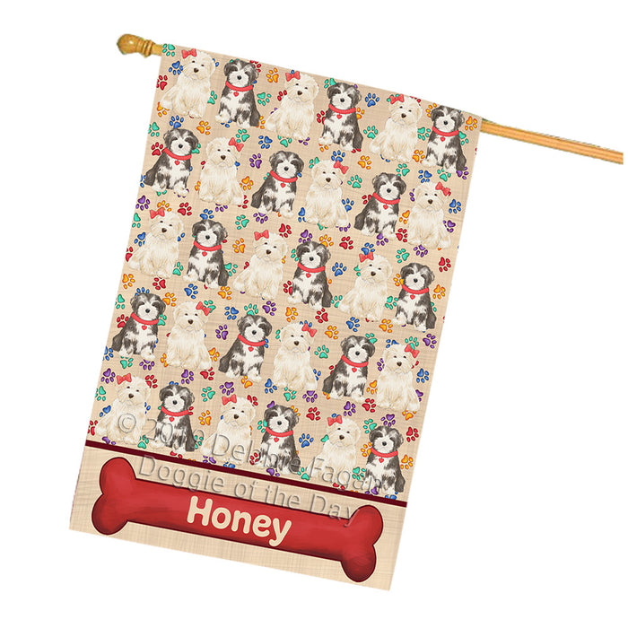 Rainbow Paw Print Havanese Dogs House Flag FLG65325