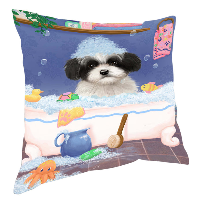 Rub A Dub Dog In A Tub Havanese Dog Pillow with Top Quality High-Resolution Images - Ultra Soft Pet Pillows for Sleeping - Reversible & Comfort - Ideal Gift for Dog Lover - Cushion for Sofa Couch Bed - 100% Polyester, PILA90604