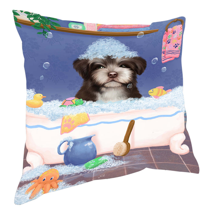 Rub A Dub Dog In A Tub Havanese Dog Pillow with Top Quality High-Resolution Images - Ultra Soft Pet Pillows for Sleeping - Reversible & Comfort - Ideal Gift for Dog Lover - Cushion for Sofa Couch Bed - 100% Polyester, PILA90598