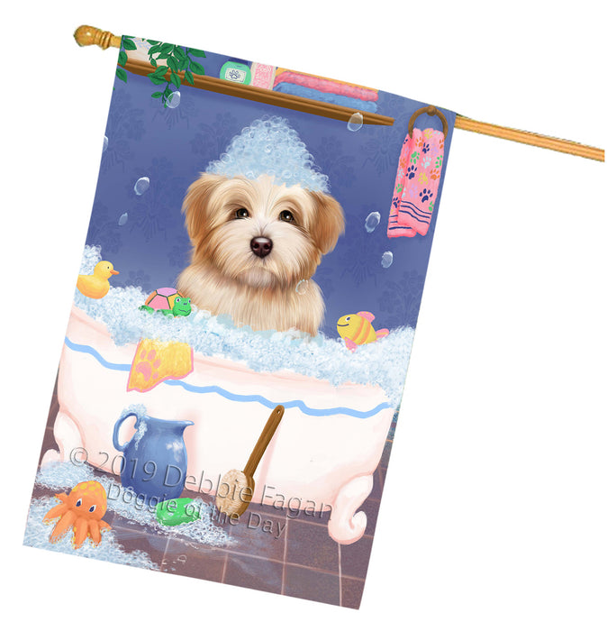 Rub A Dub Dog In A Tub Havanese Dog House Flag FLG66294