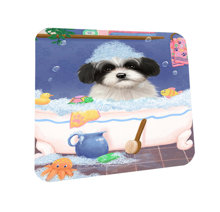 Rub A Dub Dog In A Tub Havanese Dog Coasters Set of 4 CST57341