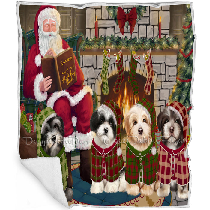 Christmas Cozy Holiday Tails Havaneses Dog Blanket BLNKT115590