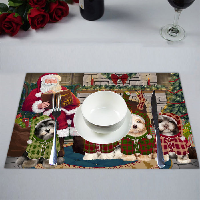 Christmas Cozy Holiday Fire Tails Havanese Dogs Placemat