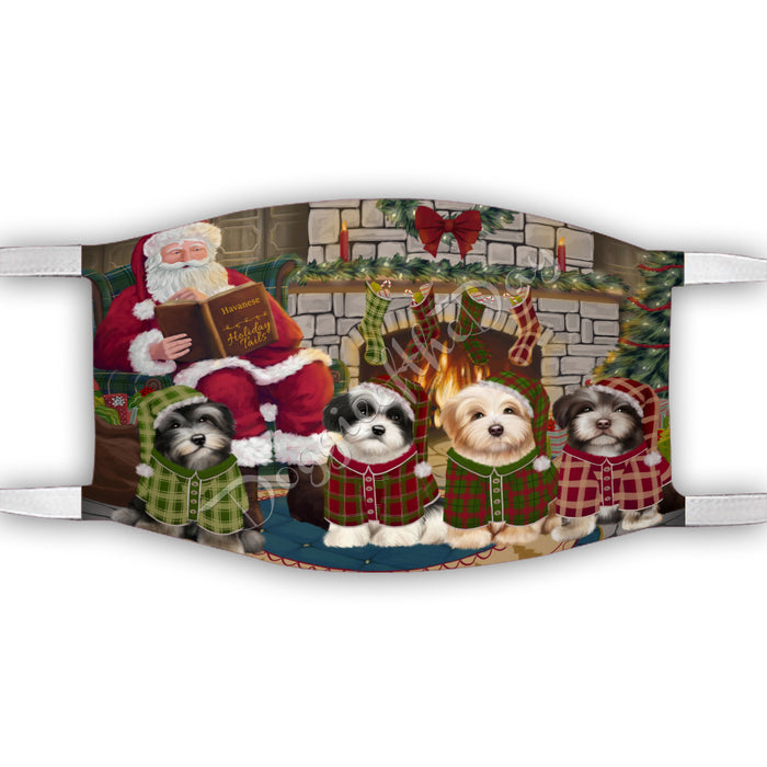 Christmas Cozy Holiday Fire Tails Havanese Dogs Face Mask FM48641