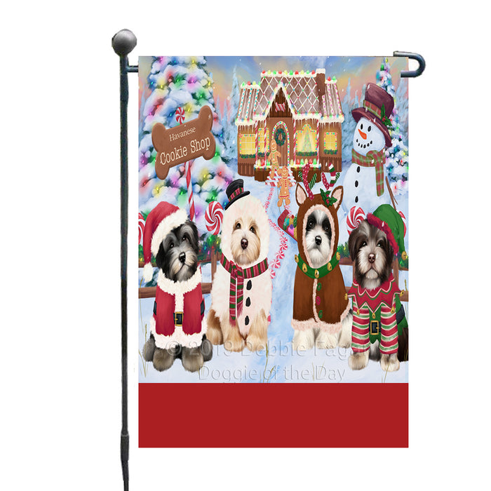 Personalized Holiday Gingerbread Cookie Shop Havanese Dogs Custom Garden Flags GFLG-DOTD-A59211
