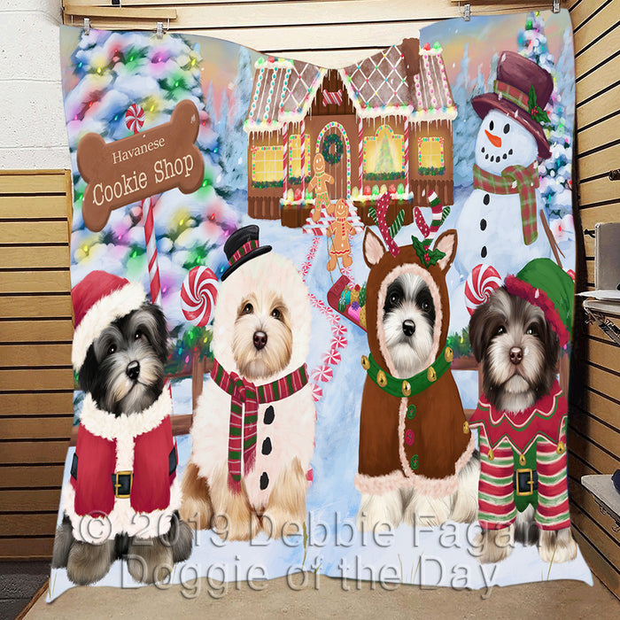 Holiday Gingerbread Cookie Havanese Dogs Quilt