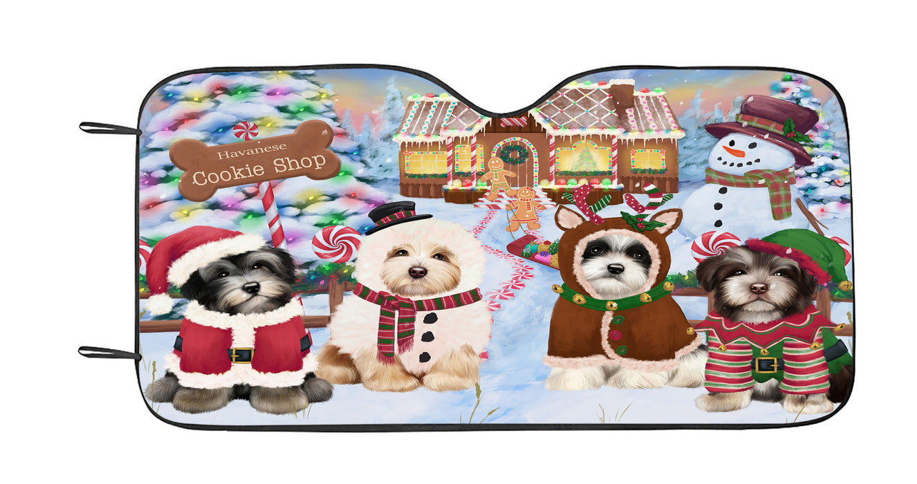 Holiday Gingerbread Cookie Havanese Dogs Car Sun Shade