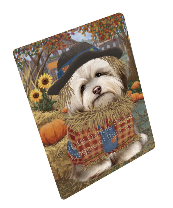 Halloween 'Round Town And Fall Pumpkin Scarecrow Both Havanese Dogs Cutting Board C77323