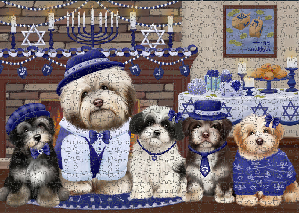 Happy Hanukkah Family and Happy Hanukkah Both Havanese Dogs Puzzle with Photo Tin PUZL96808