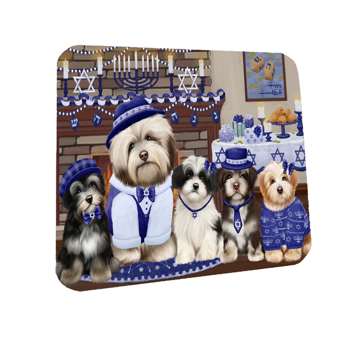 Happy Hanukkah Family Havanese Dogs Coasters Set of 4 CSTA57581