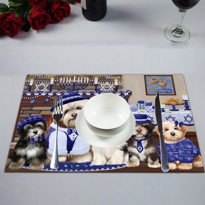 Happy Hanukkah Family Havanese Dogs Placemat