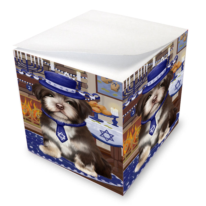 Happy Hanukkah Family Havanese Dogs note cube NOC-DOTD-A56709