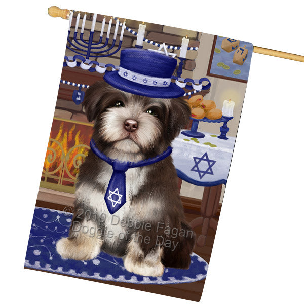 Happy Hanukkah Family and Happy Hanukkah Both Havanese Dog House Flag FLG65781