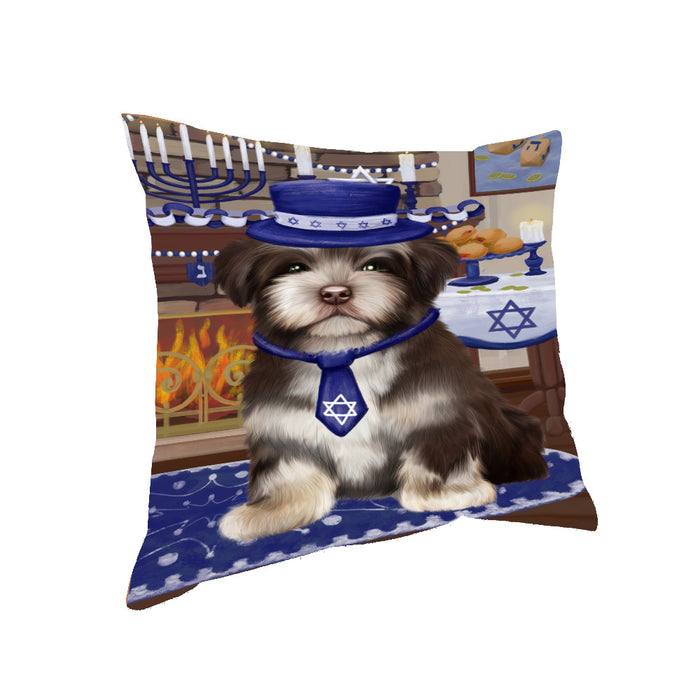 Happy Hanukkah Family and Happy Hanukkah Both Havanese Dog Pillow PIL83124
